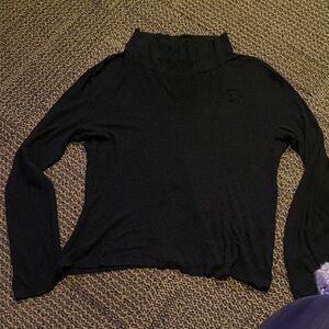 Women's Black Long-Sleeve Mock Neck Top - Timeless Layering Piece